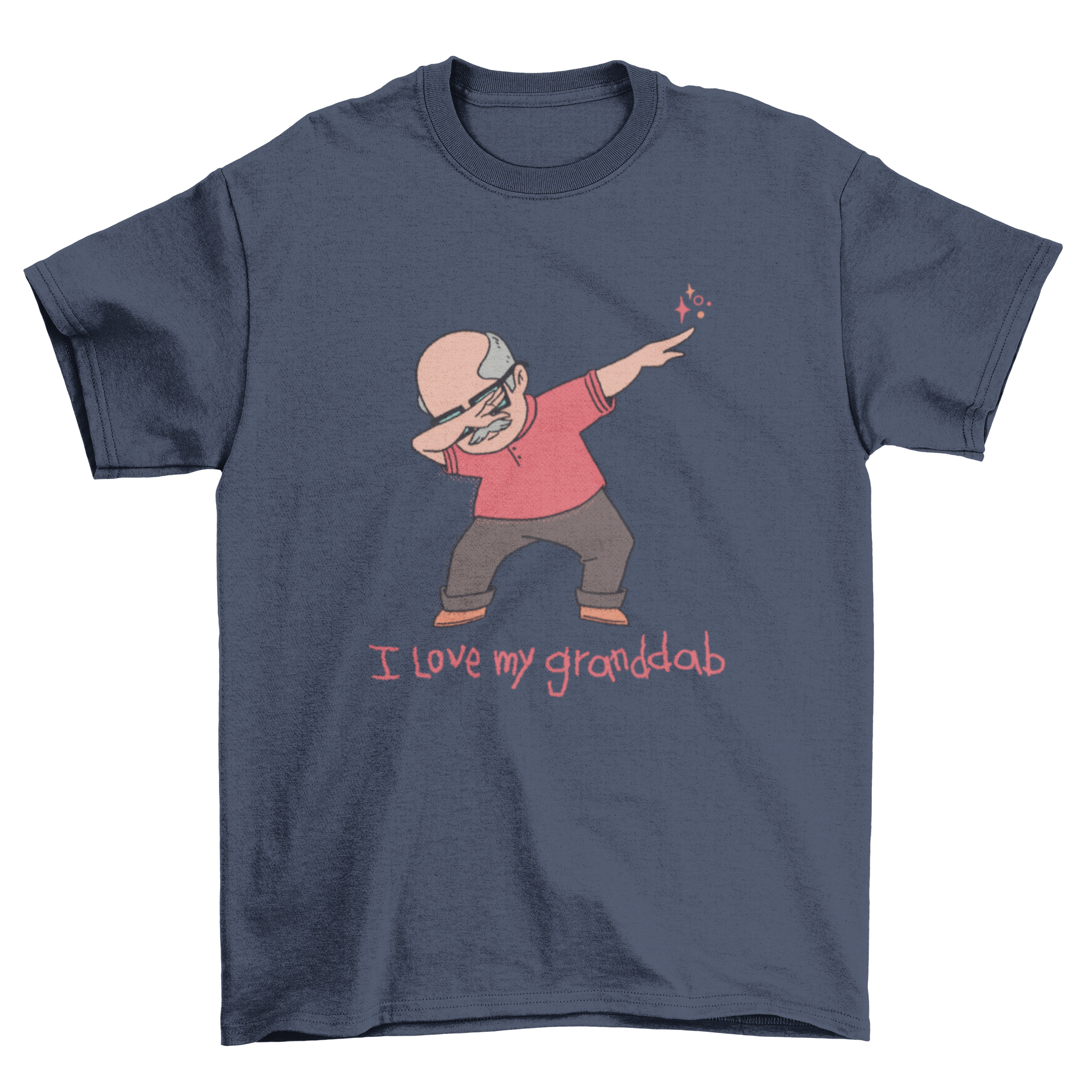 Granddab t-shirt featuring an elderly man dabbing with the quote 'I love my granddab', showcasing a humorous design.