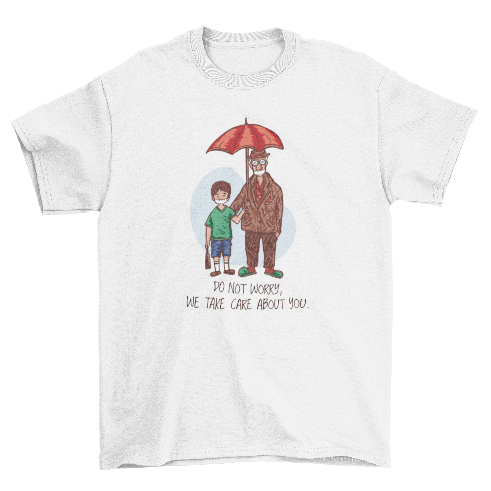 A heartwarming t-shirt featuring a grandpa and grandson illustration with a loving quote.