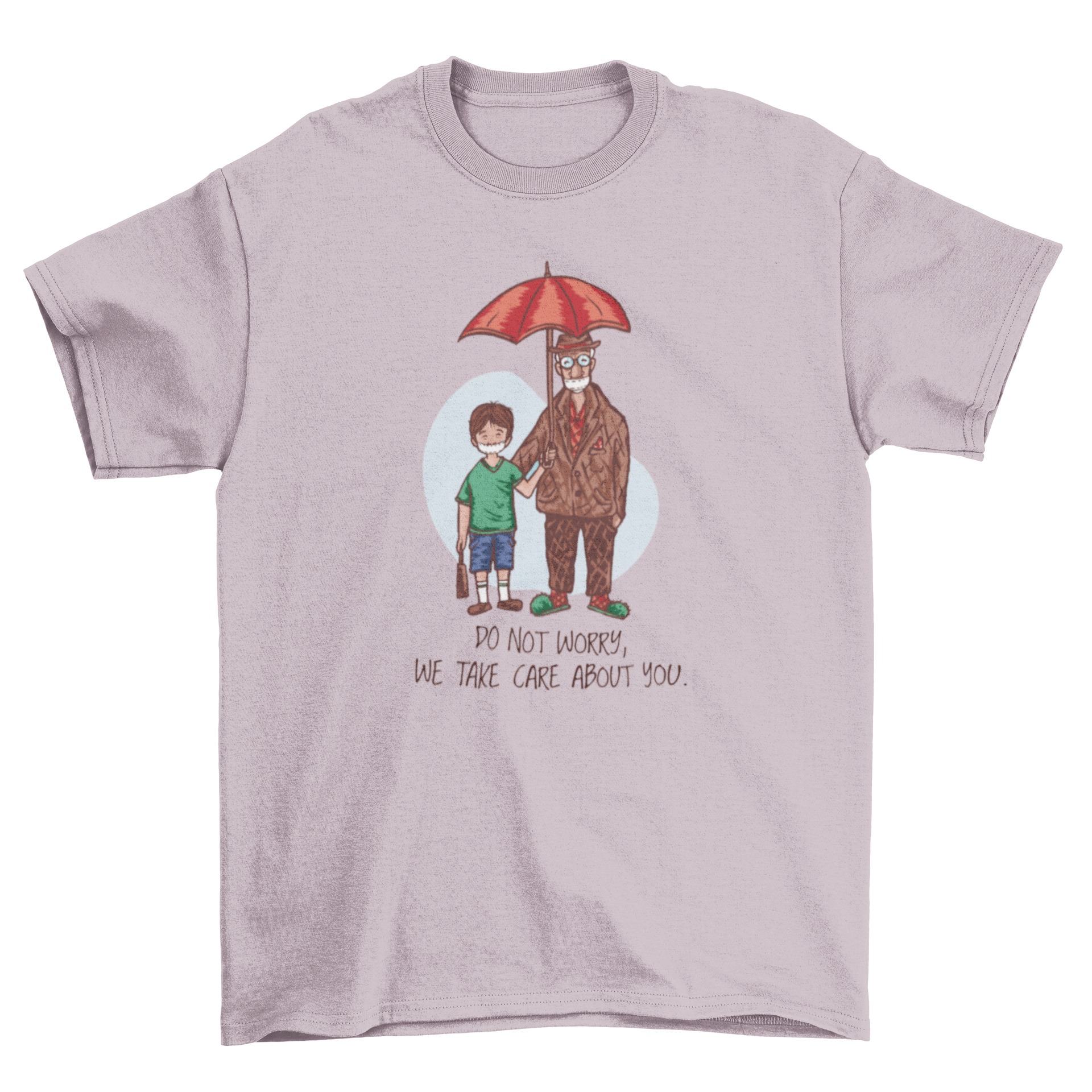 A heartwarming t-shirt featuring a grandpa and grandson illustration with a loving quote.