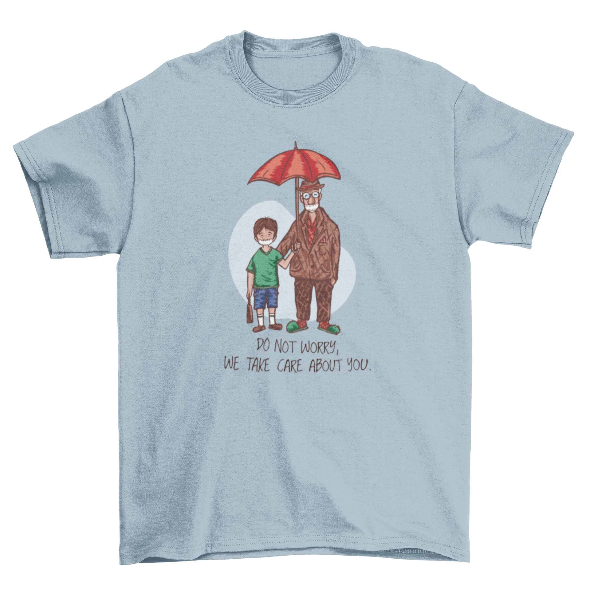 A heartwarming t-shirt featuring a grandpa and grandson illustration with a loving quote.