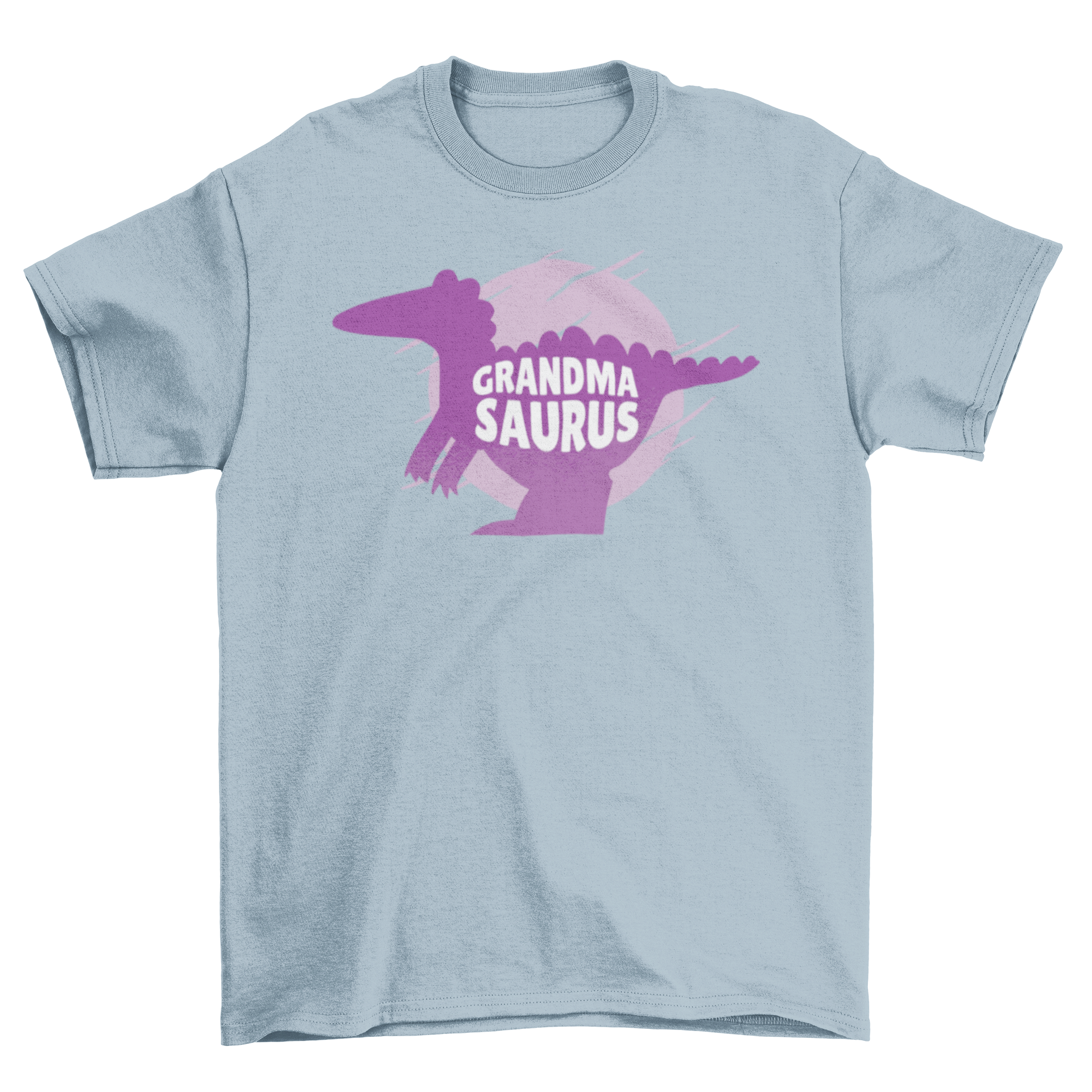 Grandmasaurus t-shirt featuring a purple dinosaur silhouette and the quote 'Grandmasaurus'.