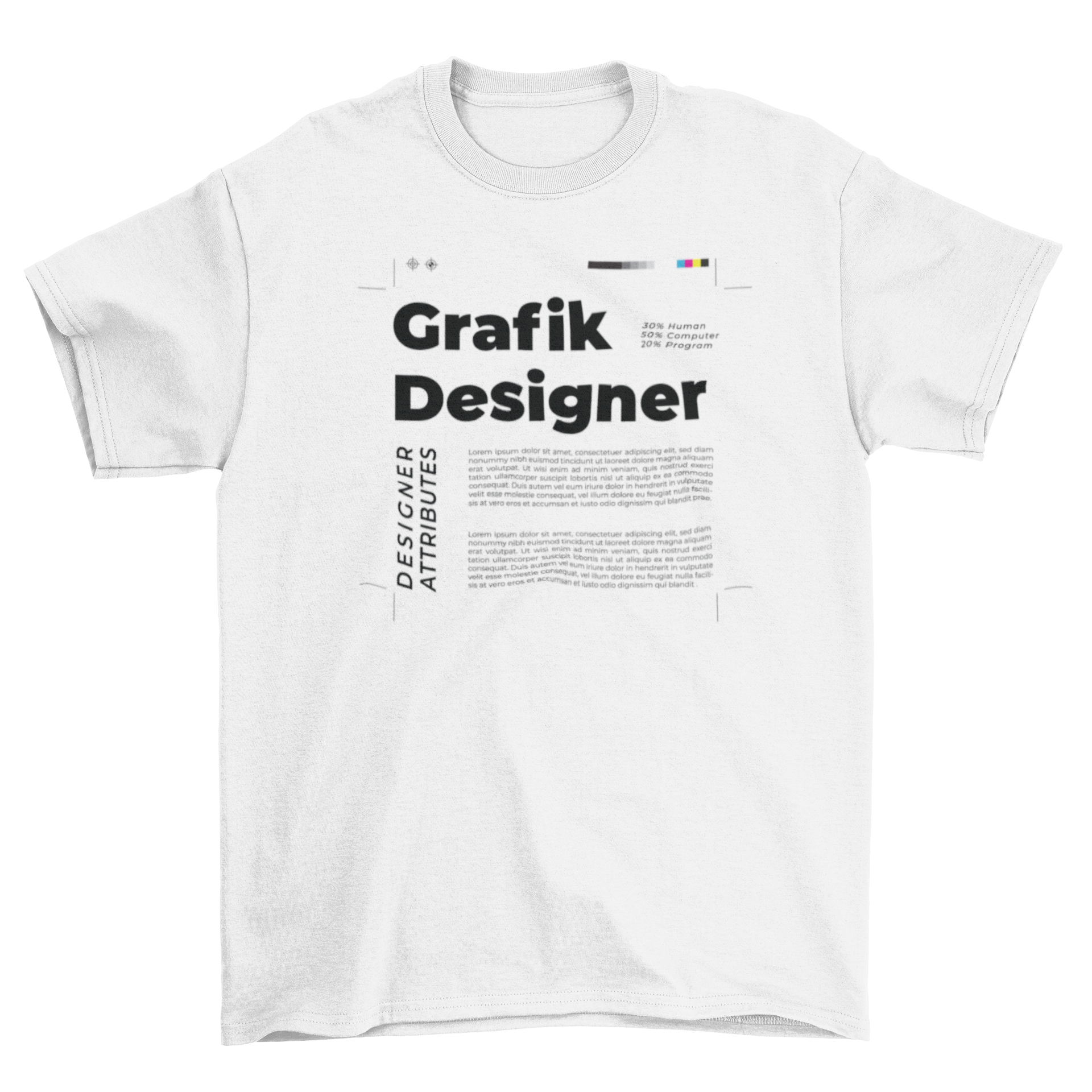 A stylish t-shirt featuring the quote 'Grafik designer' designed for graphic designers and creatives.