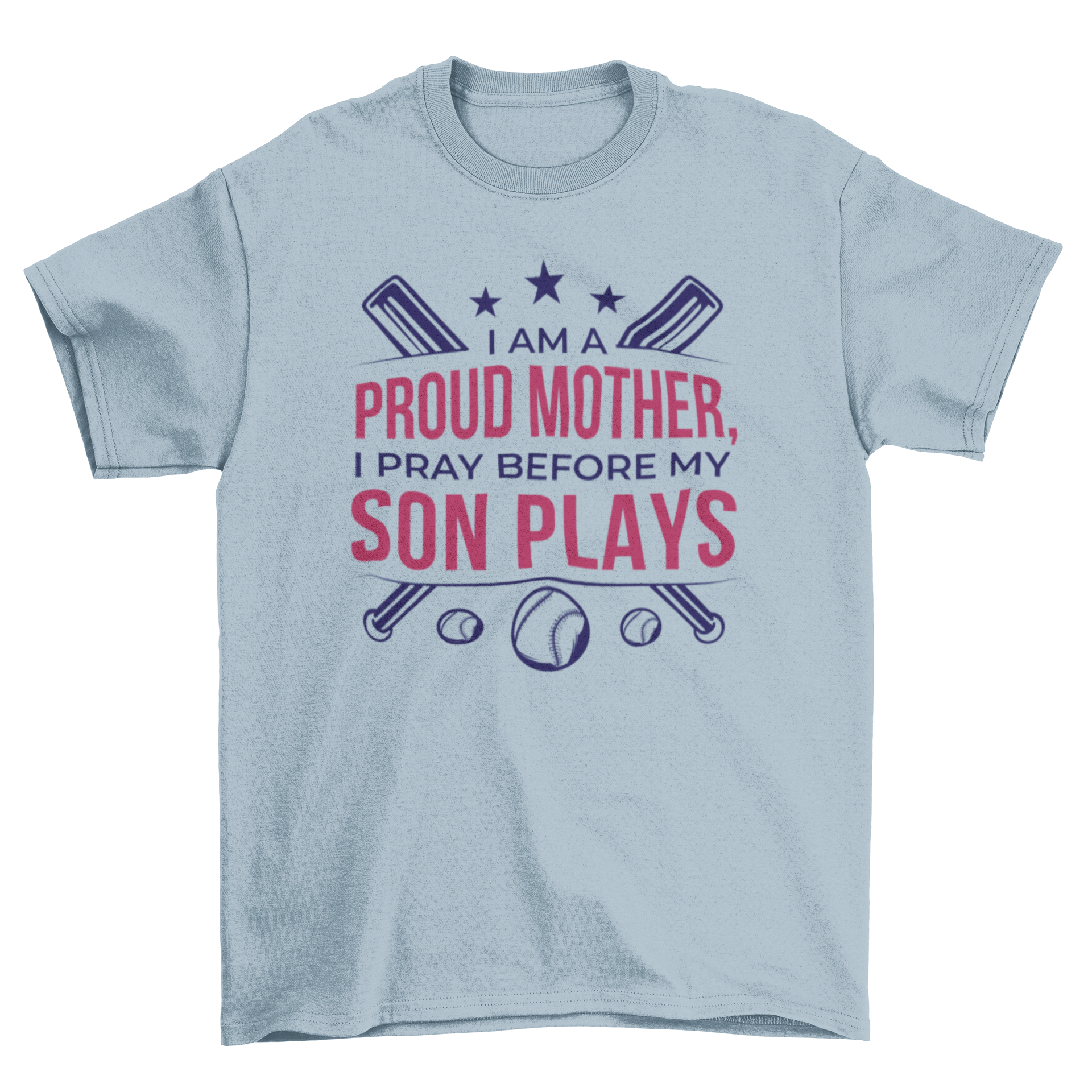 Great Proud Mother T-shirt featuring baseball bats and balls with an inspirational quote for sports-loving moms.