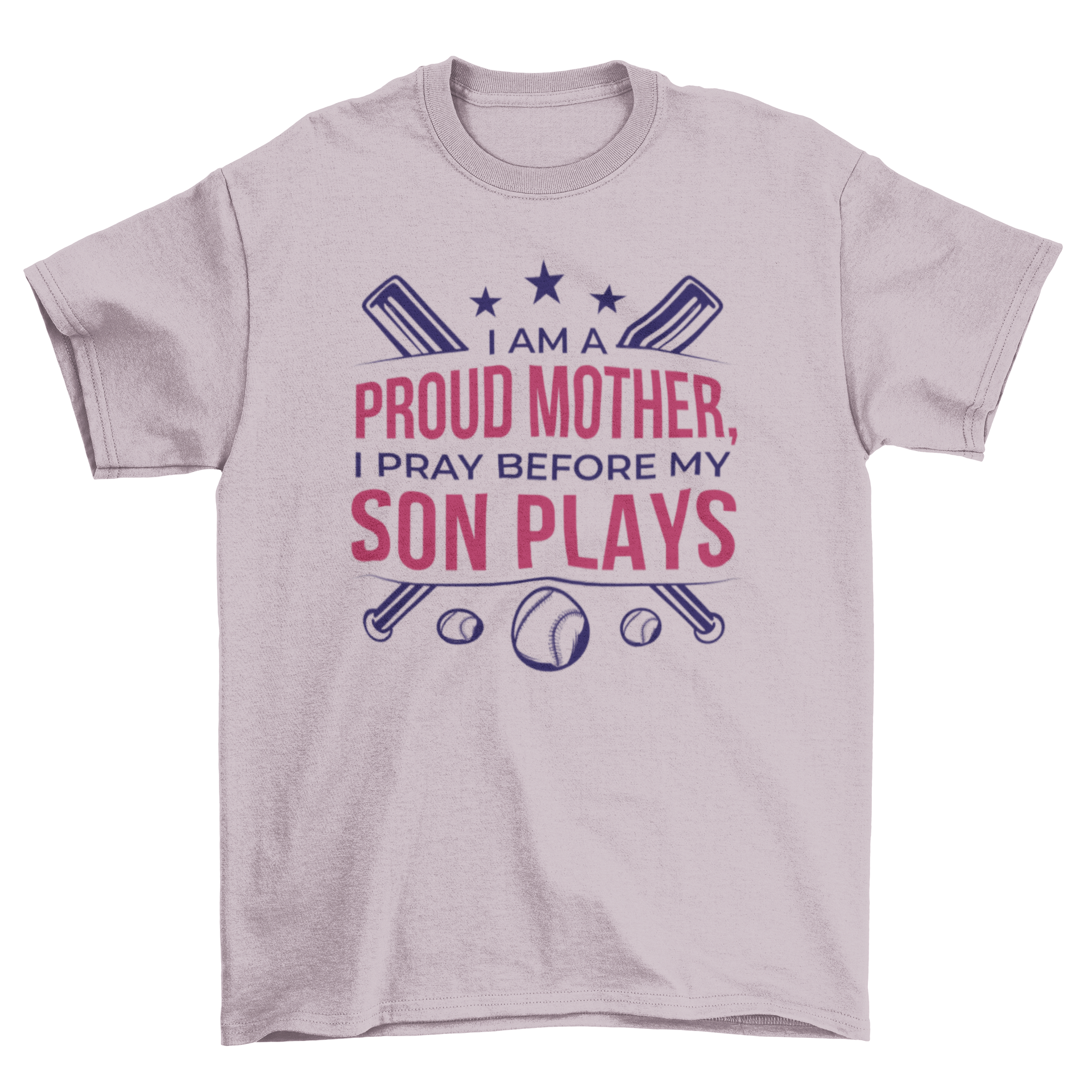 Great Proud Mother T-shirt featuring baseball bats and balls with an inspirational quote for sports-loving moms.