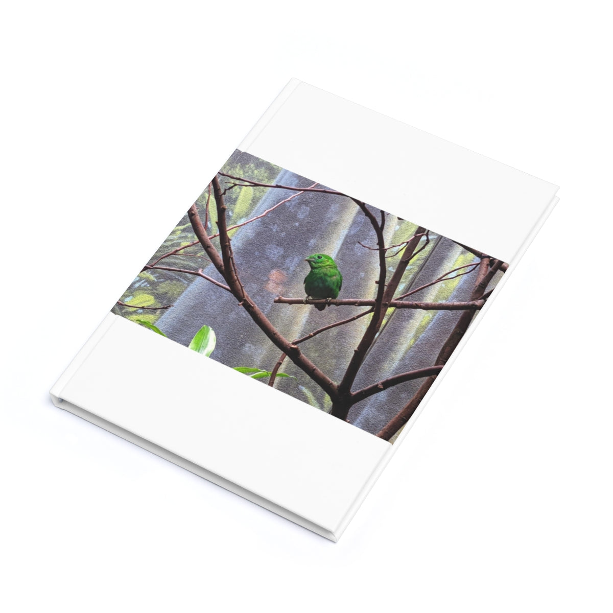 Green Bird Hardcover Journal with vibrant wraparound design and A5 size, featuring durable casewrap binding.