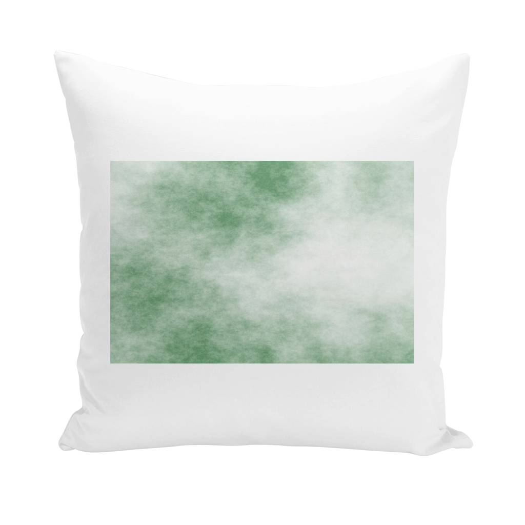 Green Cloud Throw Pillows in various styles, showcasing linen, canvas, and suede materials, perfect for home decor.