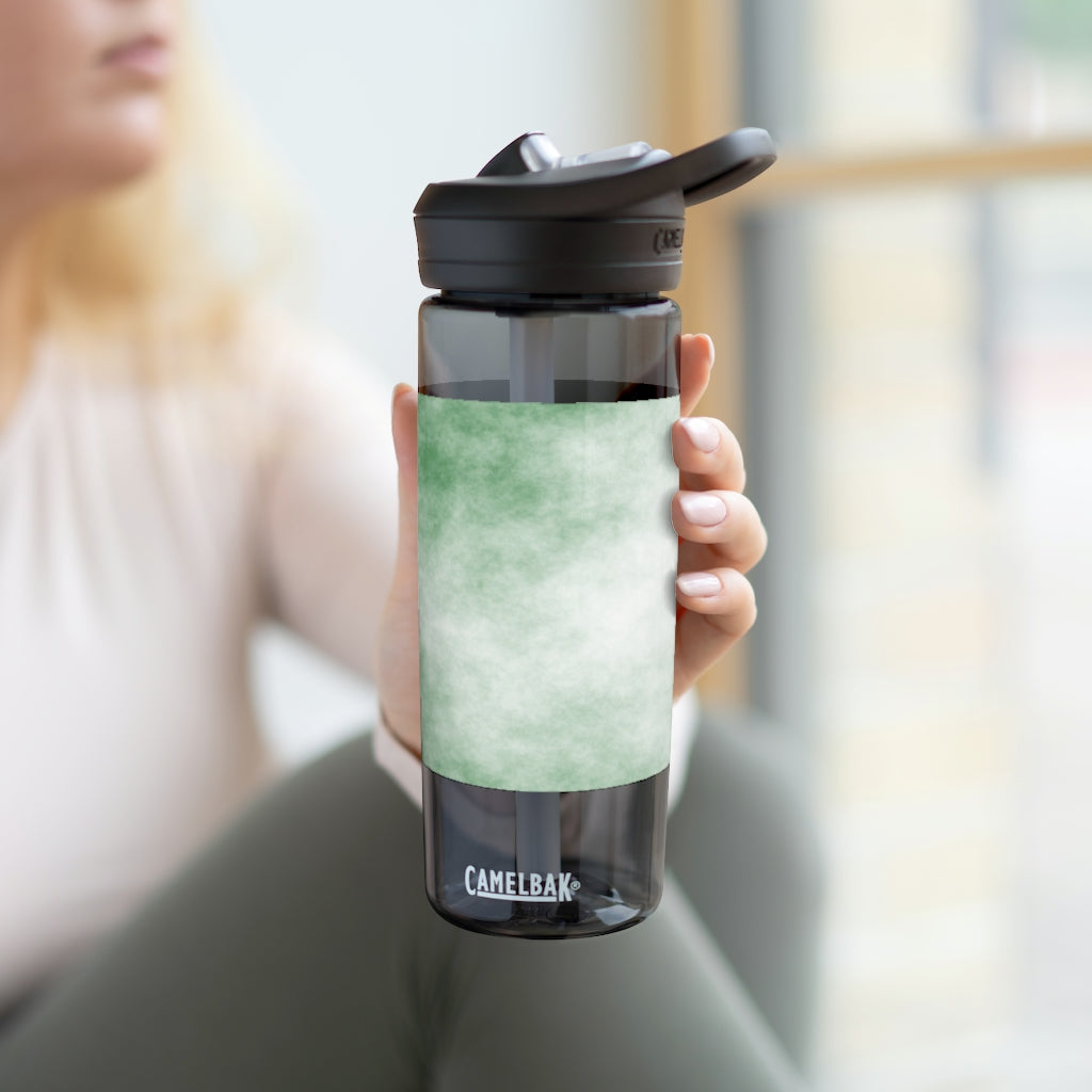 Green Clouds CamelBak Eddy® Water Bottle in 20oz and 25oz sizes, showcasing its stylish design and robust features.