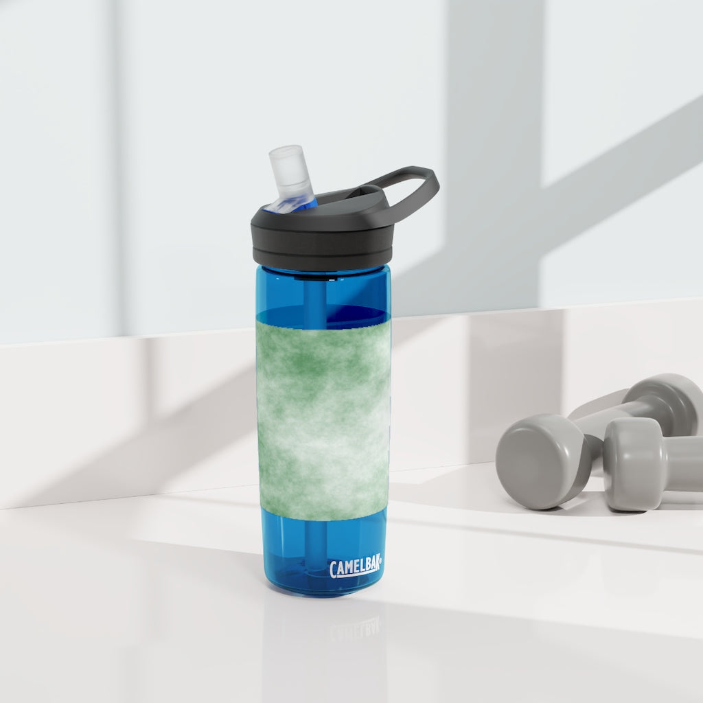 Green Clouds CamelBak Eddy® Water Bottle in 20oz and 25oz sizes, showcasing its stylish design and robust features.