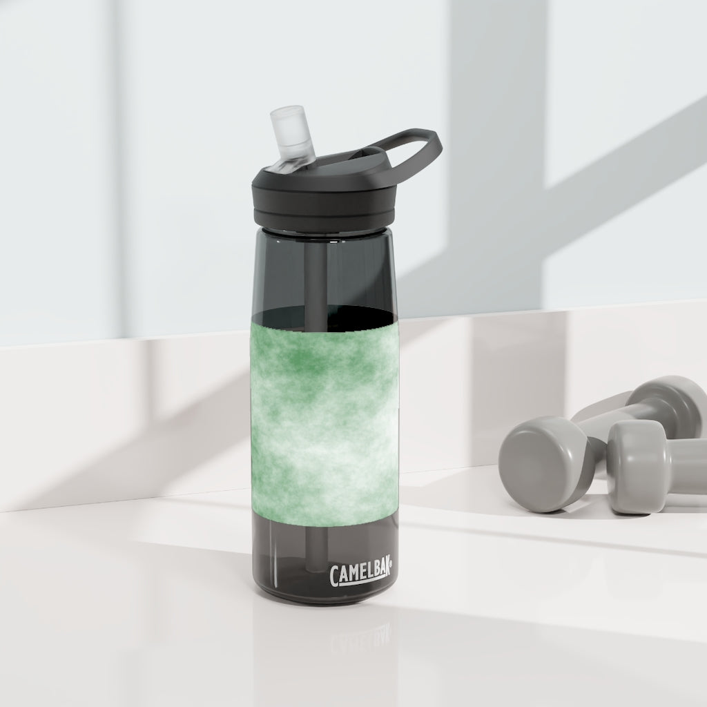 Green Clouds CamelBak Eddy® Water Bottle in 20oz and 25oz sizes, showcasing its stylish design and robust features.