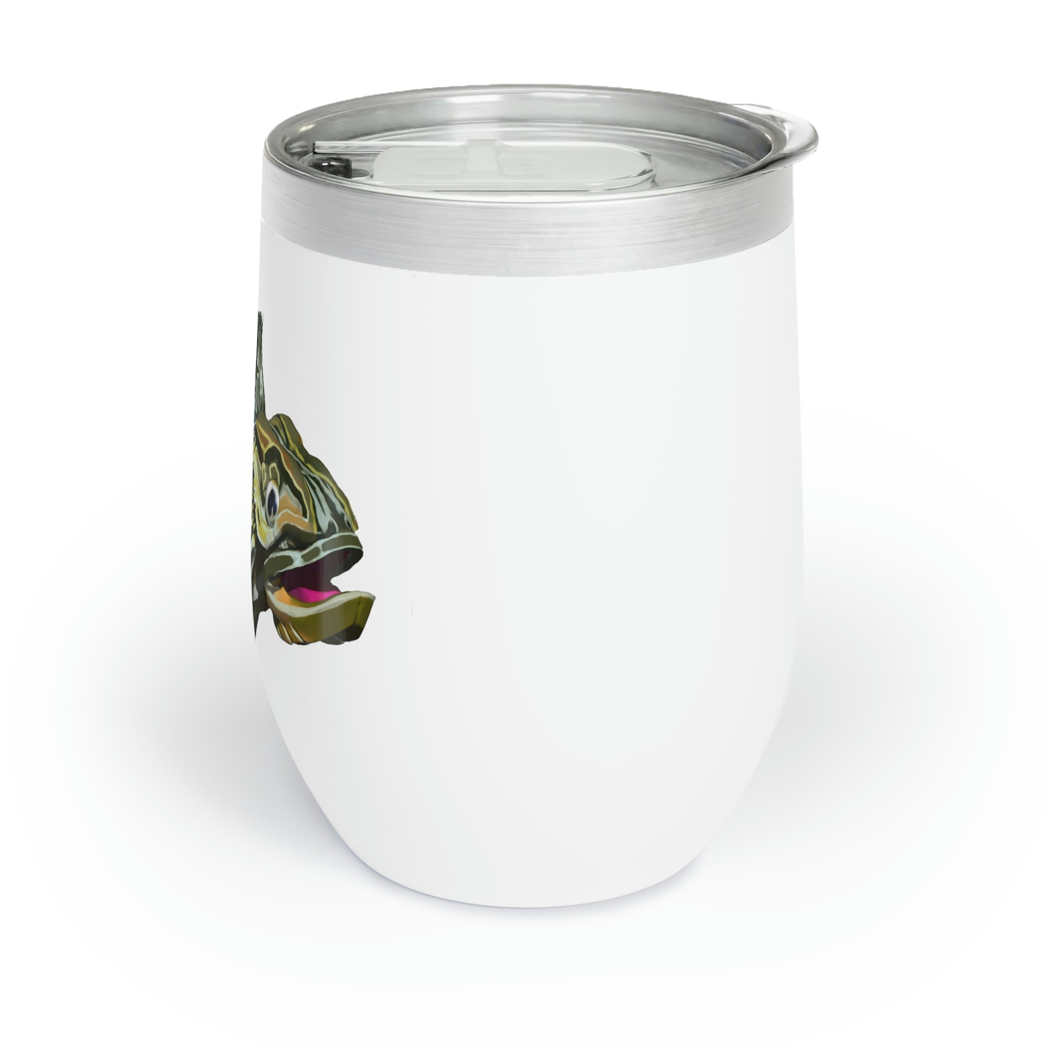 Green Fish Chill Wine Tumbler with double-insulated walls and customizable design, perfect for wine lovers.