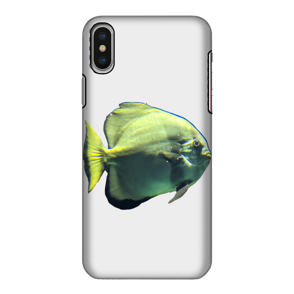 Green Fish Fully Printed Tough Phone Case showcasing vibrant design and dual-layer protection.