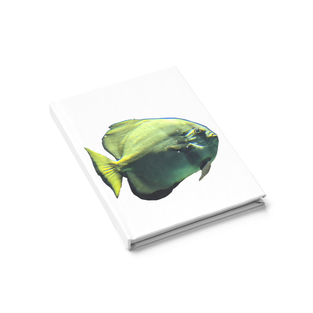 Green Fish Journal with ruled lines, featuring a durable hardcover and full wraparound print design.