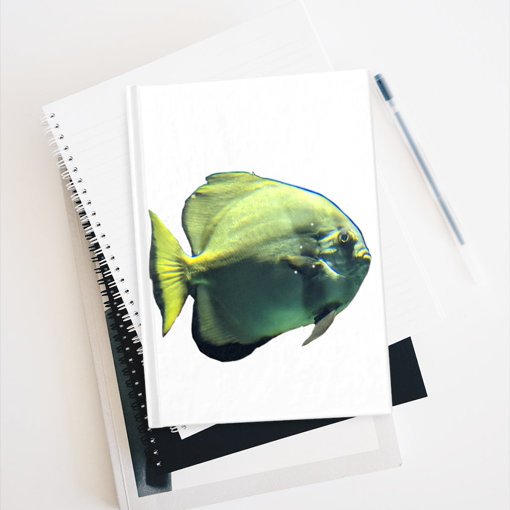 Green Fish Journal with ruled lines, featuring a durable hardcover and full wraparound print design.