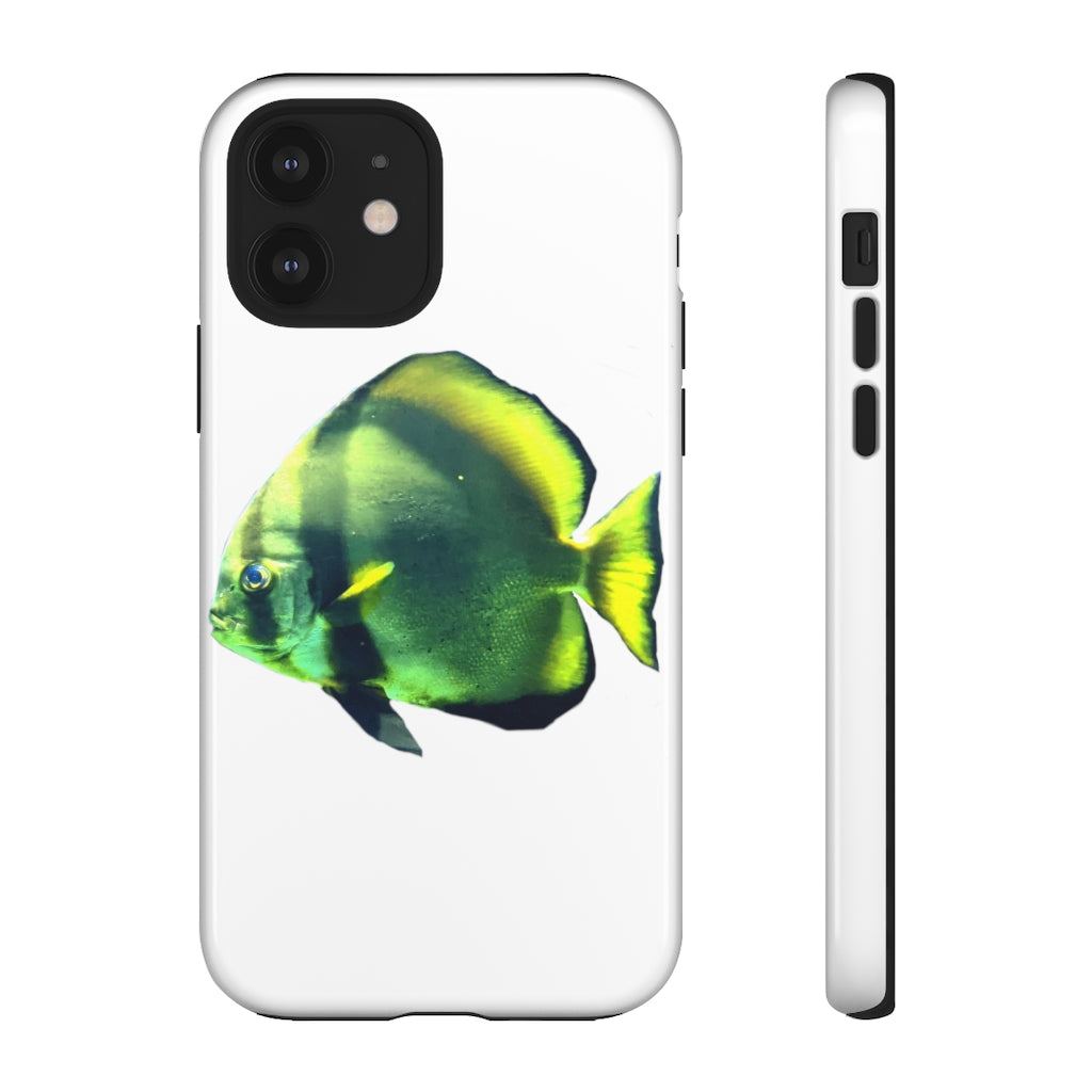 Green Fish Tough Case featuring a vibrant design with dual-layer protection for smartphones.