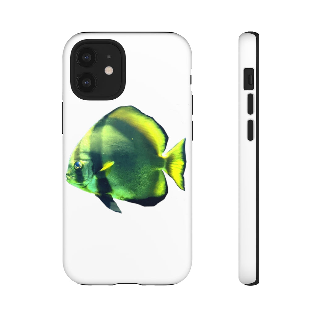 Green Fish Tough Case featuring a vibrant design with dual-layer protection for smartphones.