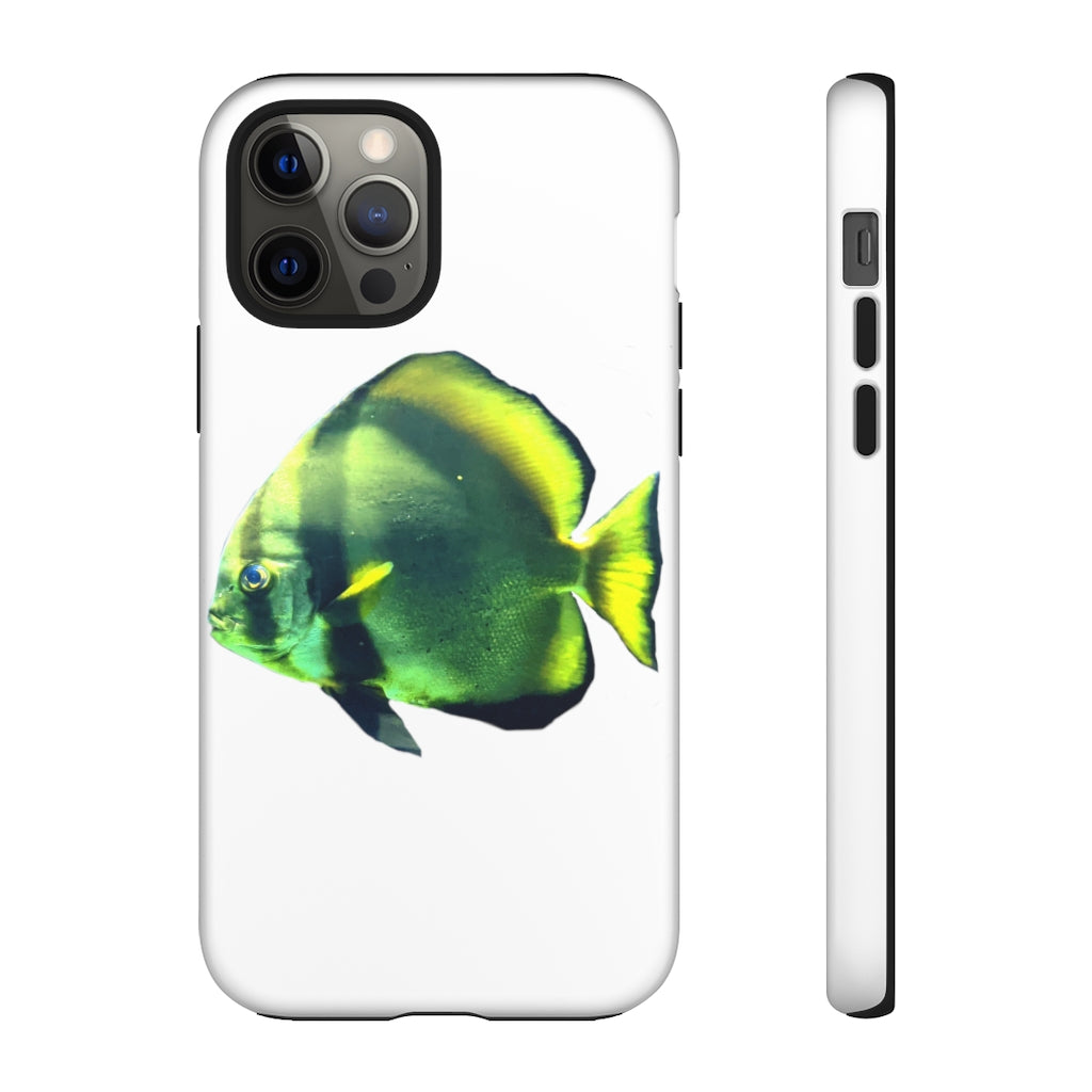 Green Fish Tough Case featuring a vibrant design with dual-layer protection for smartphones.