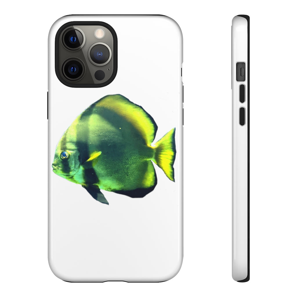 Green Fish Tough Case featuring a vibrant design with dual-layer protection for smartphones.