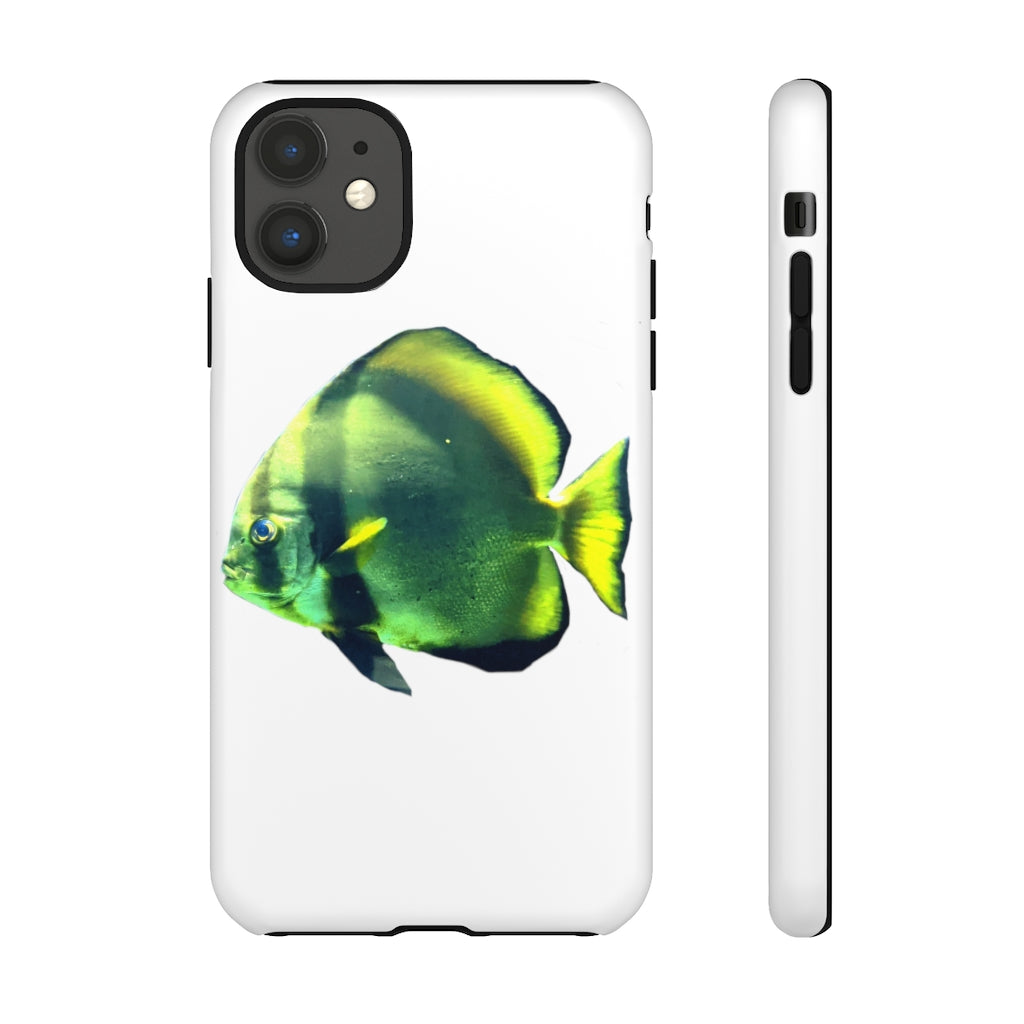 Green Fish Tough Case featuring a vibrant design with dual-layer protection for smartphones.