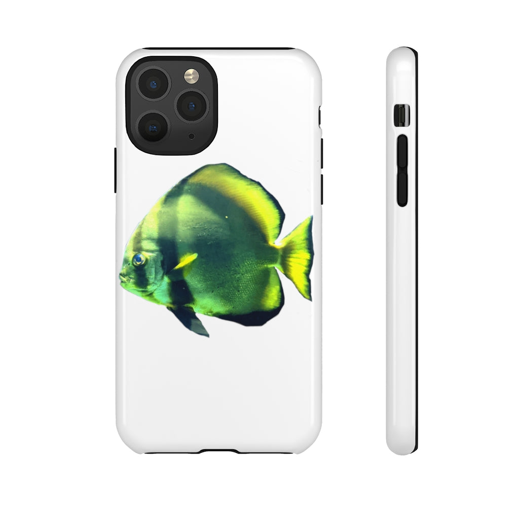 Green Fish Tough Case featuring a vibrant design with dual-layer protection for smartphones.