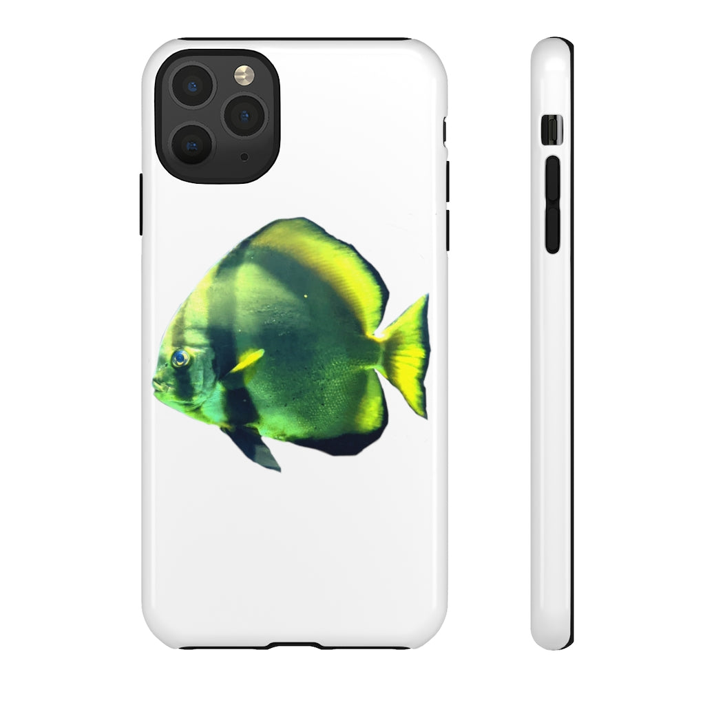 Green Fish Tough Case featuring a vibrant design with dual-layer protection for smartphones.