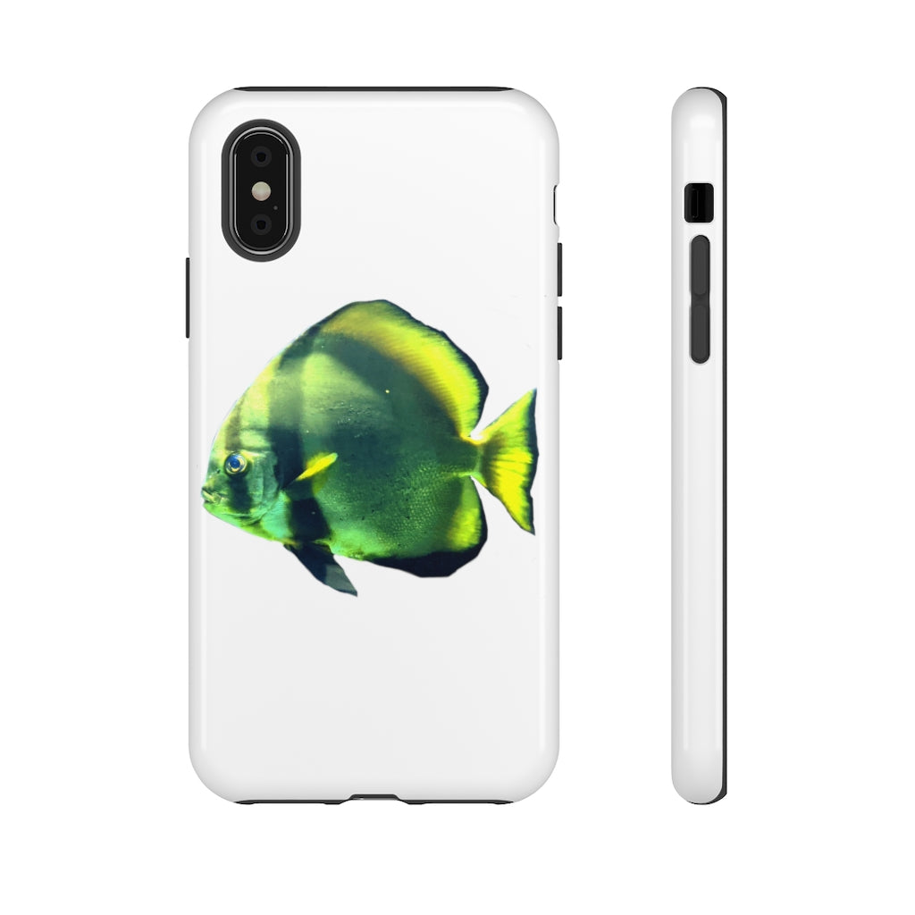 Green Fish Tough Case featuring a vibrant design with dual-layer protection for smartphones.