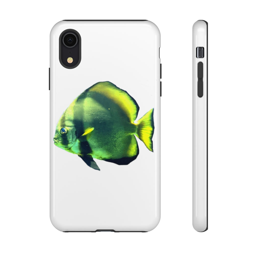 Green Fish Tough Case featuring a vibrant design with dual-layer protection for smartphones.