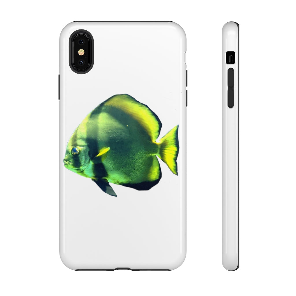 Green Fish Tough Case featuring a vibrant design with dual-layer protection for smartphones.