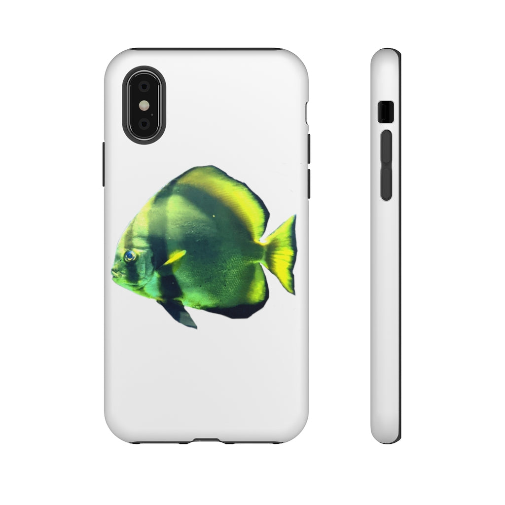 Green Fish Tough Case featuring a vibrant design with dual-layer protection for smartphones.