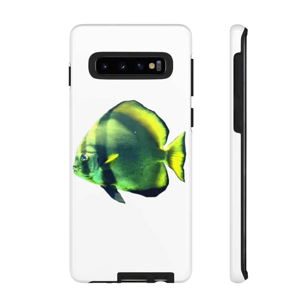 Green Fish Tough Case featuring a vibrant design with dual-layer protection for smartphones.