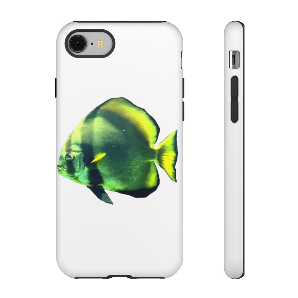 Green Fish Tough Case featuring a vibrant design with dual-layer protection for smartphones.