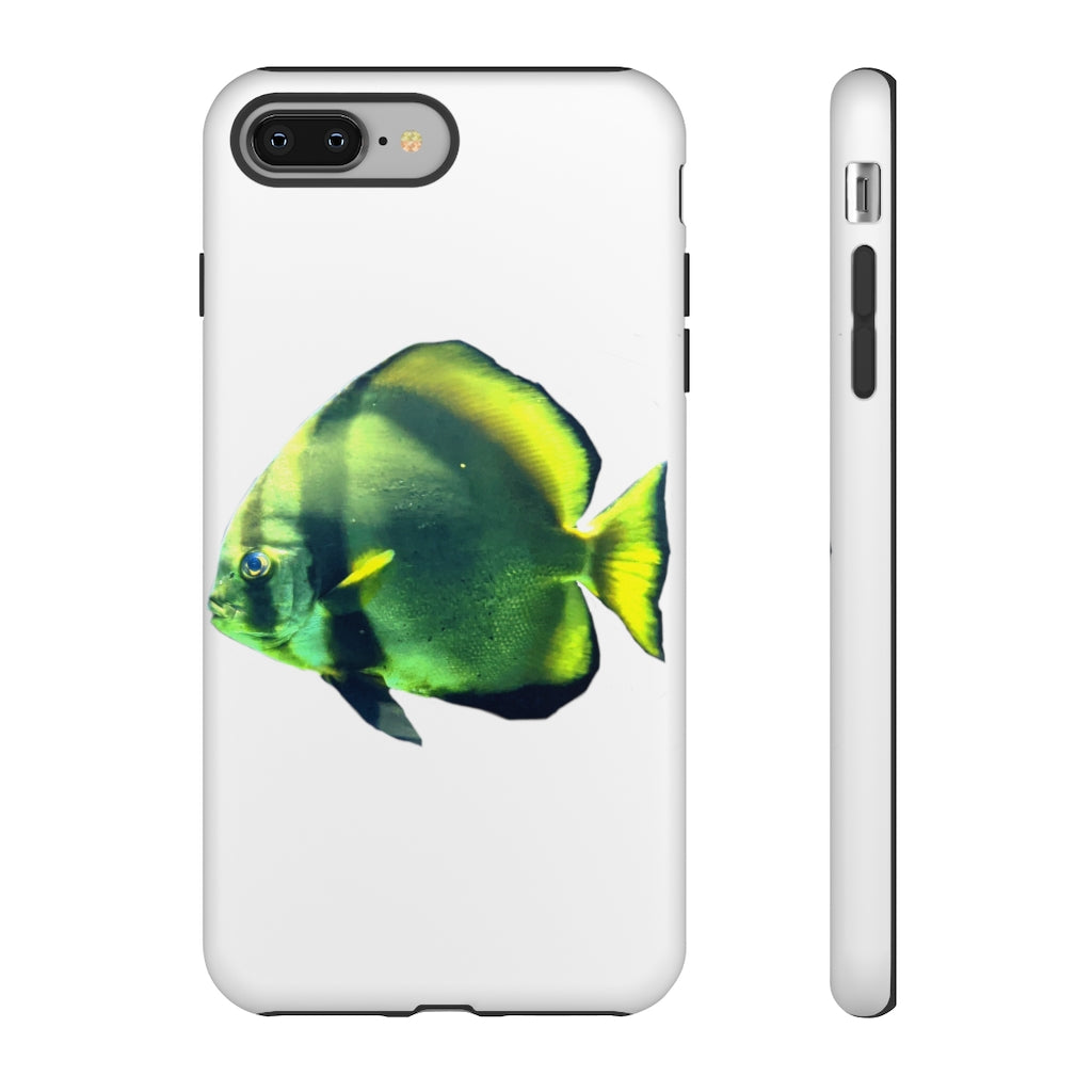 Green Fish Tough Case featuring a vibrant design with dual-layer protection for smartphones.