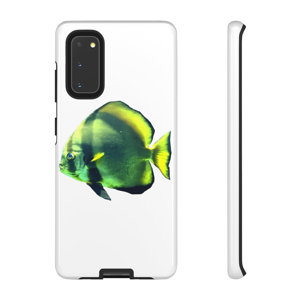 Green Fish Tough Case featuring a vibrant design with dual-layer protection for smartphones.