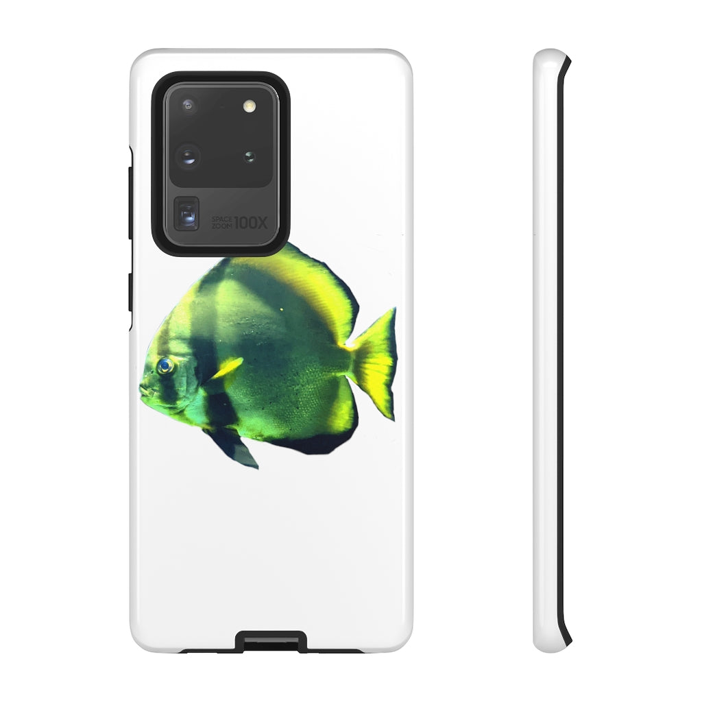 Green Fish Tough Case featuring a vibrant design with dual-layer protection for smartphones.