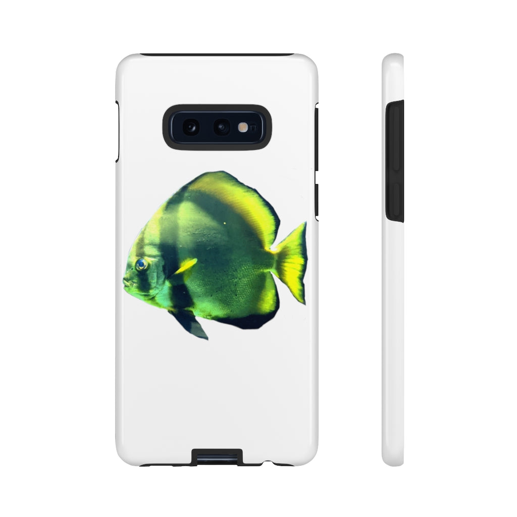 Green Fish Tough Case featuring a vibrant design with dual-layer protection for smartphones.