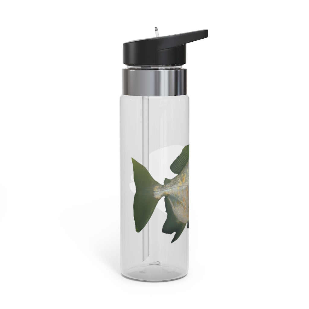 Green Fish Kensington Tritan™ Sport Bottle, 20oz, featuring a durable design with a carabiner hook and spill-resistant lid.