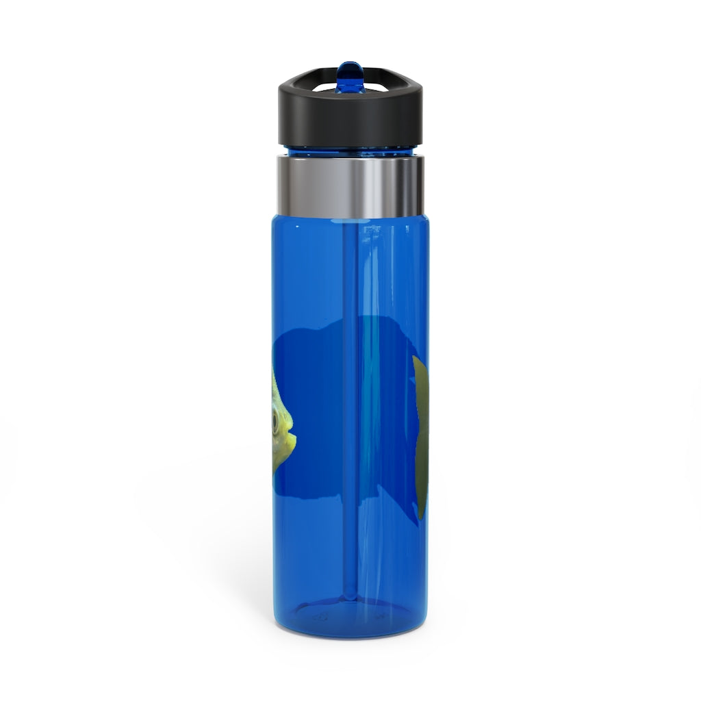 Green Fish Kensington Tritan™ Sport Bottle, 20oz, featuring a durable design with a carabiner hook and spill-resistant lid.