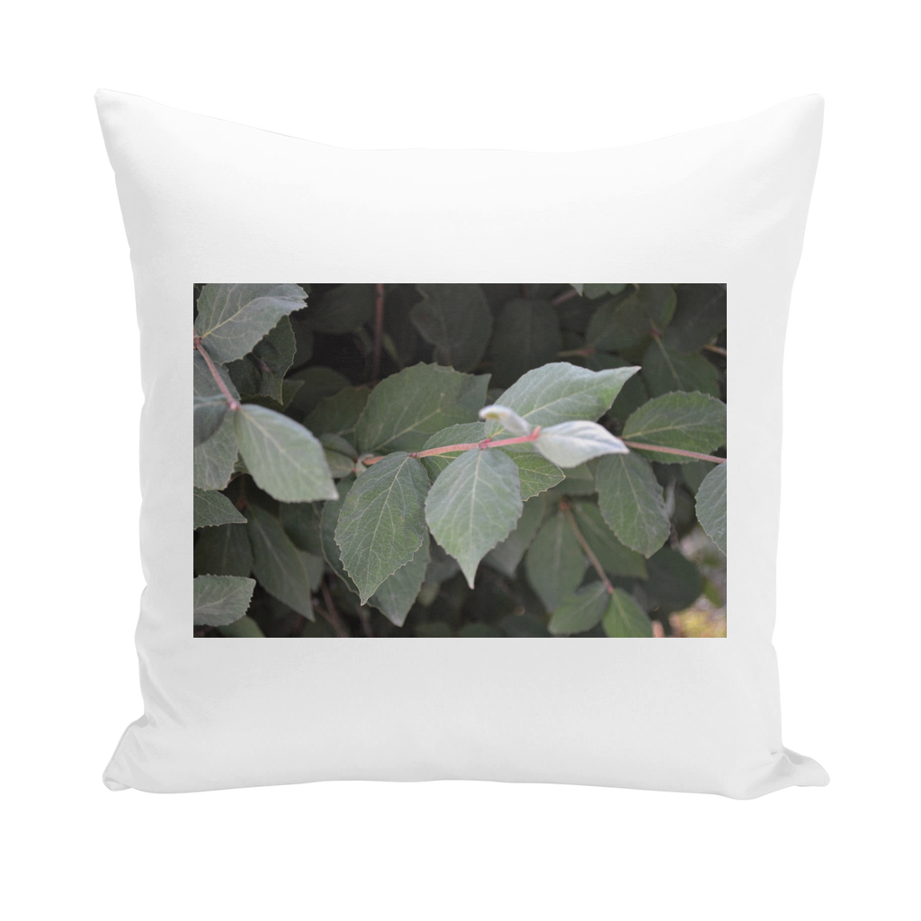 Green Leaves Throw Pillows showcasing vibrant leaf patterns on soft fabric, perfect for home decor.