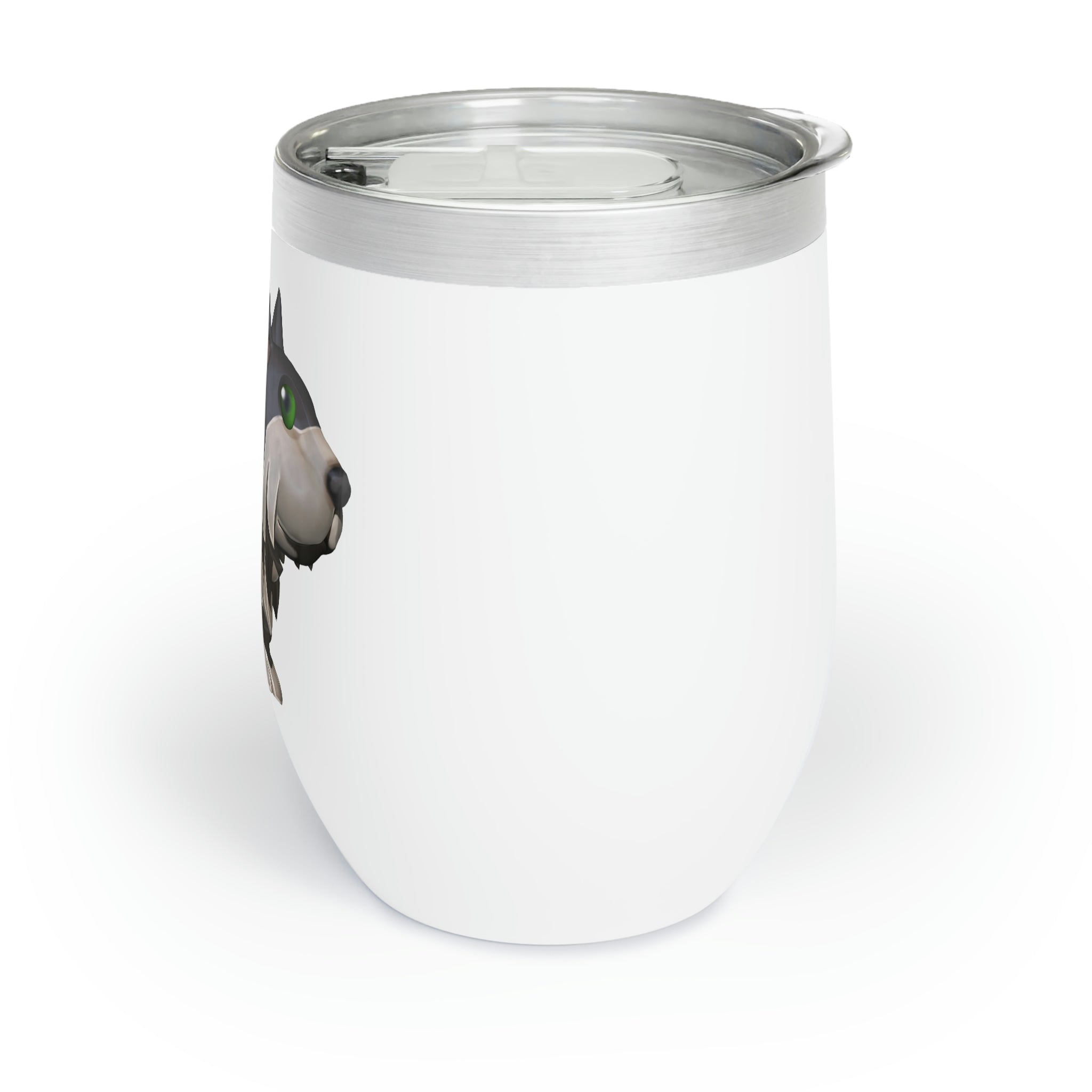 Grey Dog Chill Wine Tumbler in stainless steel with a sleek design, perfect for keeping beverages at the right temperature.