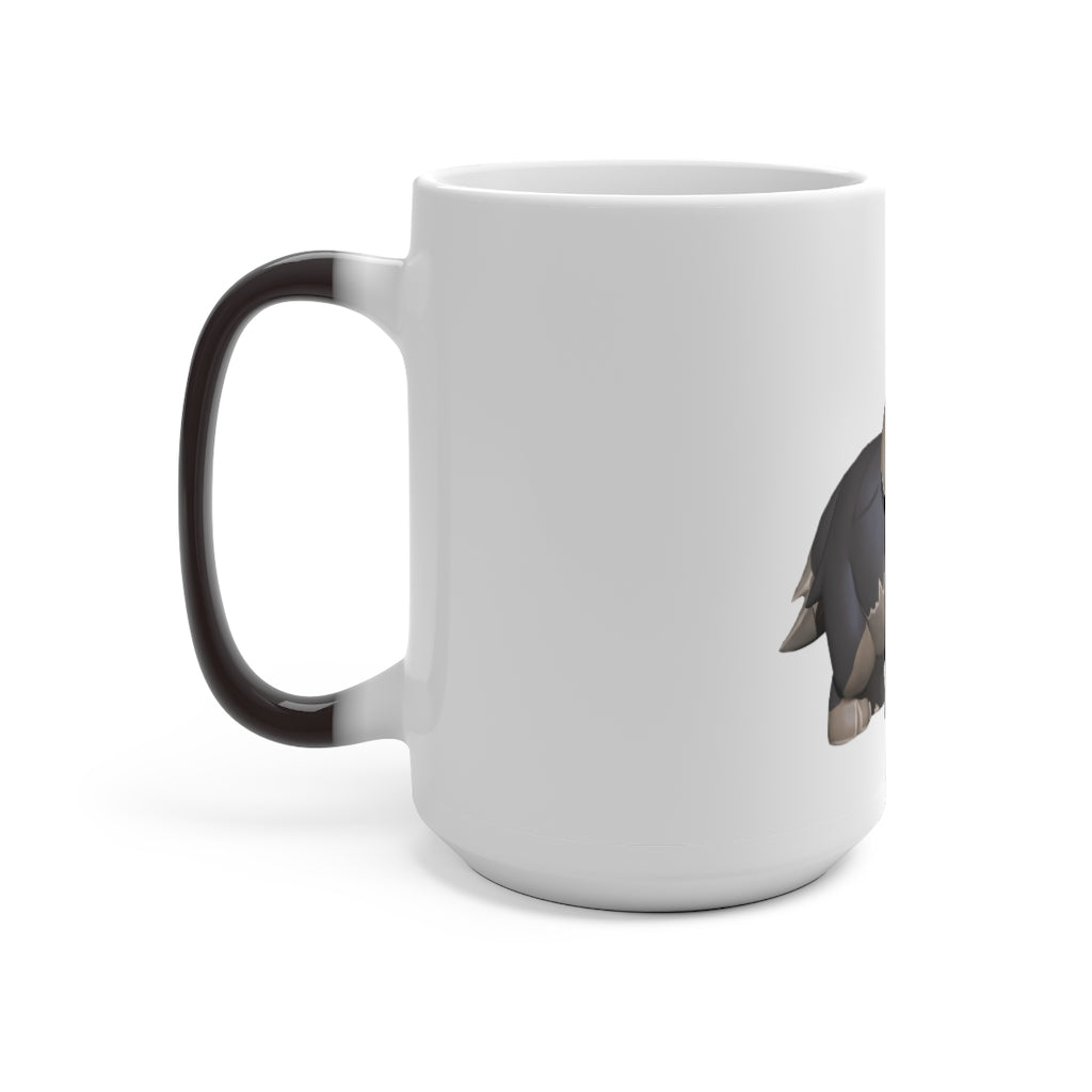 Grey Dog Color Changing Mug showcasing its unique color-changing feature with a charming dog design.