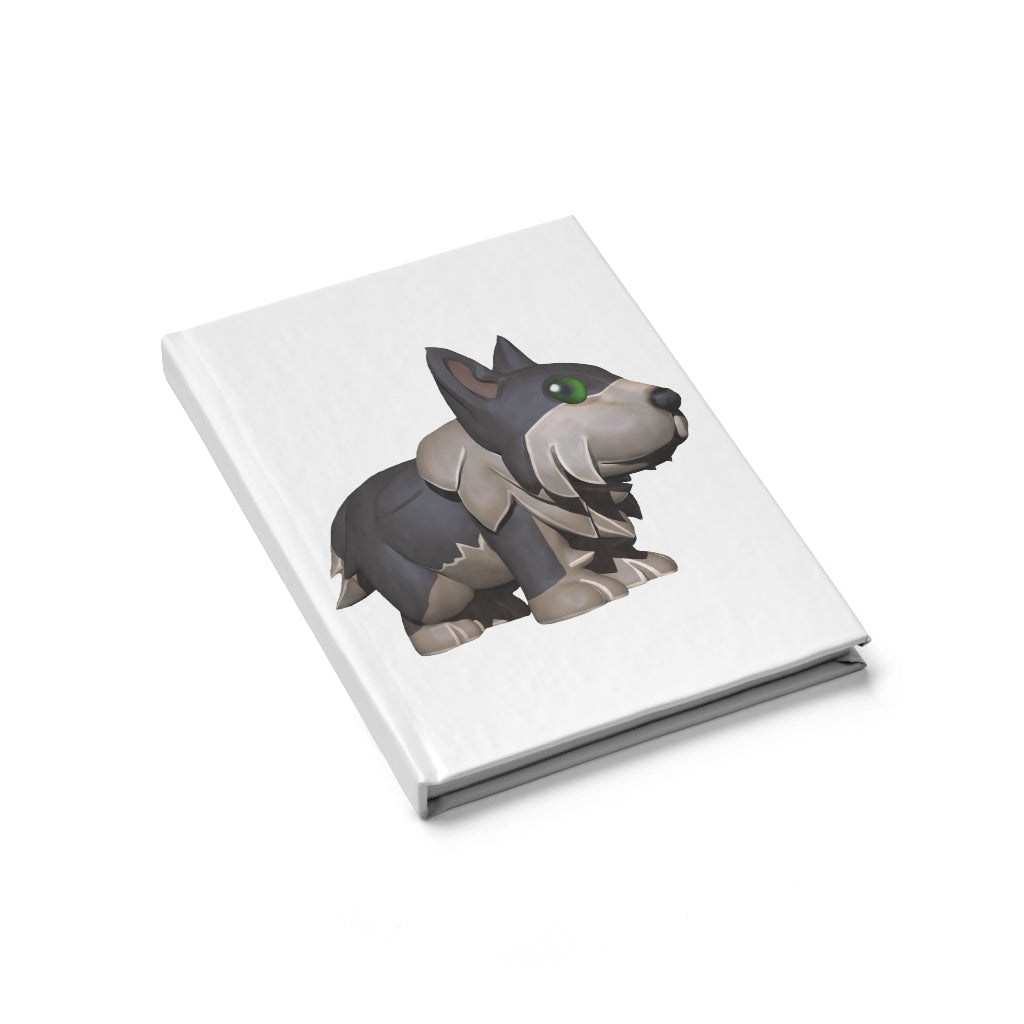 Grey Dog Journal with blank pages and high-quality wraparound print, showcasing its durable hardcover design.