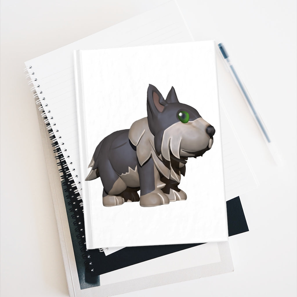 Grey Dog Journal with ruled lines, featuring a durable hardcover and wraparound print design.