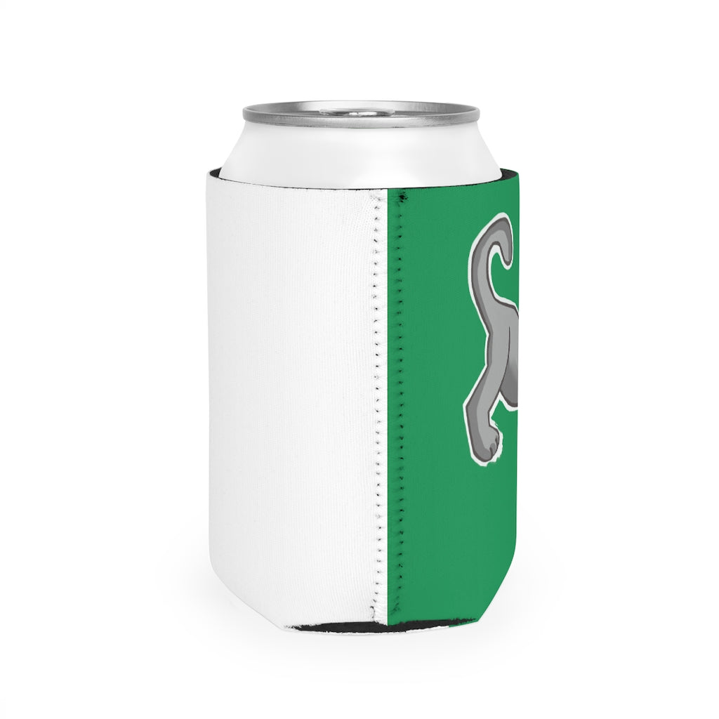 Grey Kitty Can Cooler Sleeve made of durable neoprene, designed to fit standard 12oz cans, featuring a stylish grey kitty design.