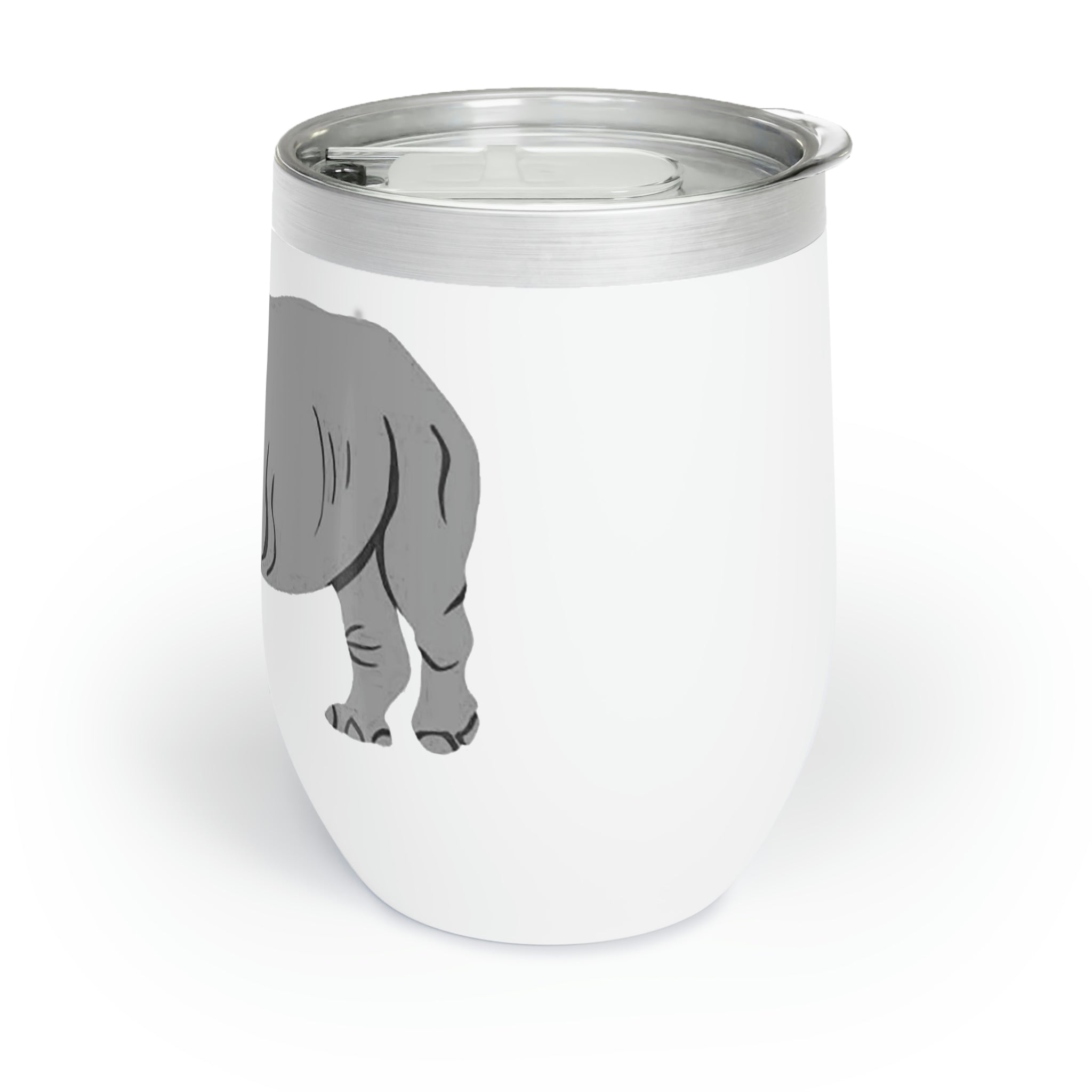 Grey Rhino Chill Wine Tumbler in stainless steel with a sleek design, perfect for keeping beverages at the ideal temperature.