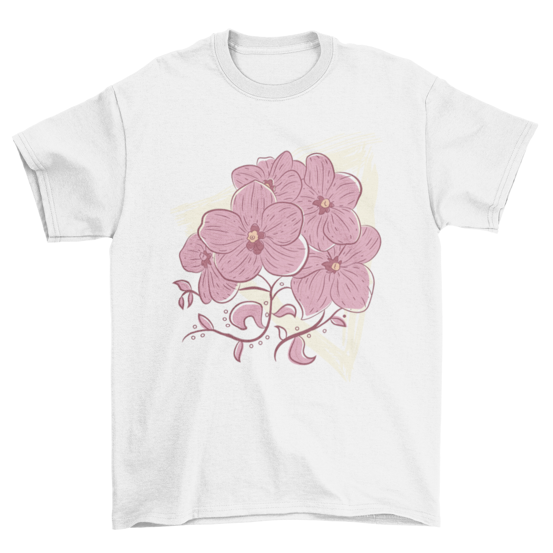 Grunge Triangle Flowers T-shirt featuring a triangle design filled with pink flowers, perfect for casual wear.