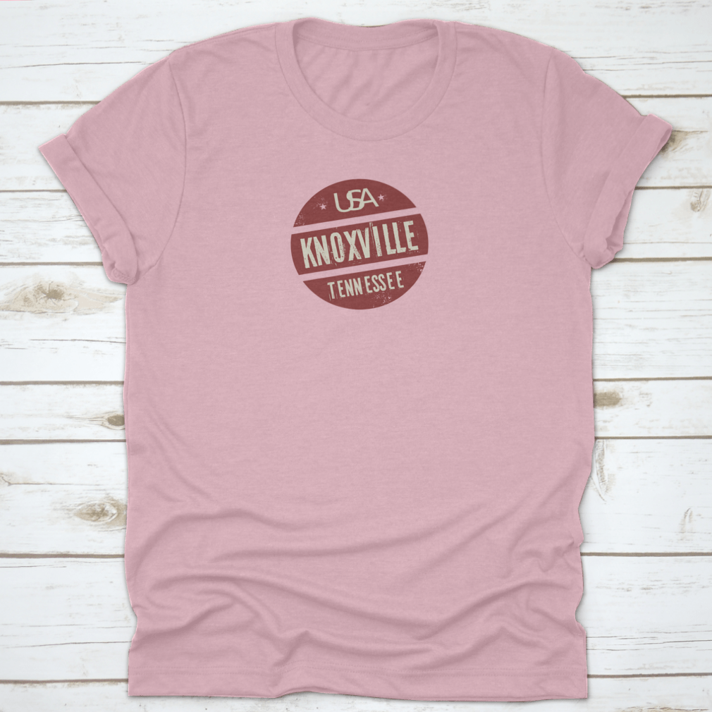 Grunge Vintage Round Stamp design featuring Knoxville, Tennessee, on a comfortable cotton shirt.