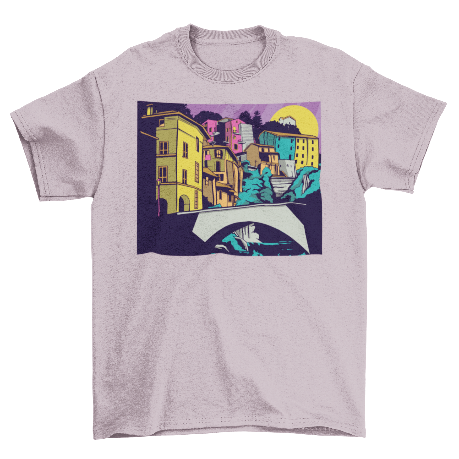 Guanajuato city t-shirt featuring colorful buildings and unique design inspired by Mexican architecture.