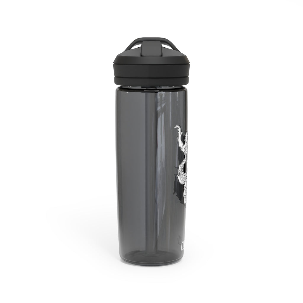 Gydraxis CamelBak Eddy® Water Bottle in 20oz and 25oz sizes, showcasing its robust design and spill-proof features.