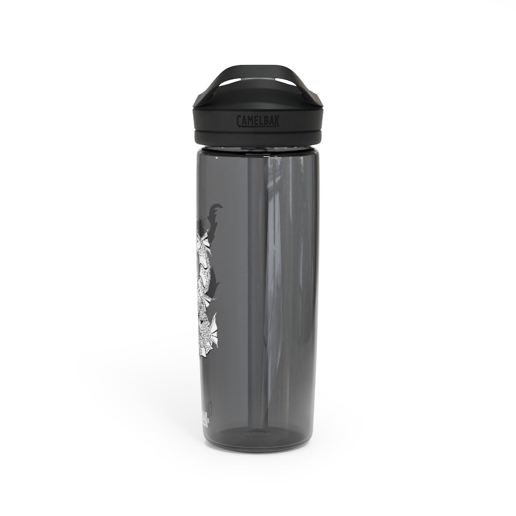 Gydraxis CamelBak Eddy® Water Bottle in 20oz and 25oz sizes, showcasing its robust design and spill-proof features.