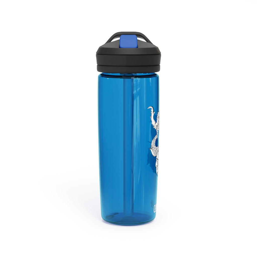 Gydraxis CamelBak Eddy® Water Bottle in 20oz and 25oz sizes, showcasing its robust design and spill-proof features.