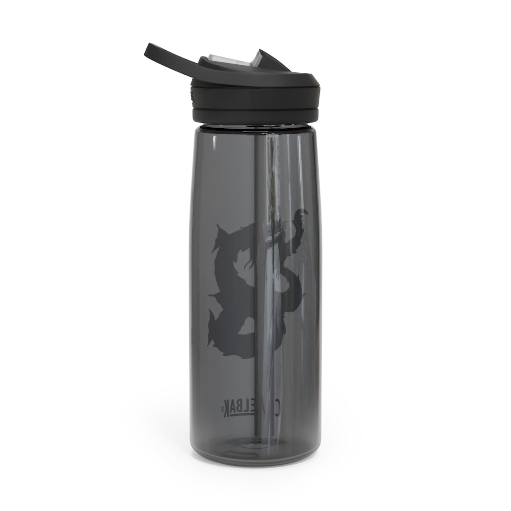 Gydraxis CamelBak Eddy® Water Bottle in 20oz and 25oz sizes, showcasing its robust design and spill-proof features.